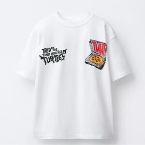 Boys Zara tales of Teenage Mutant Ninja Turtles Viacom print white tee NWT 11/12